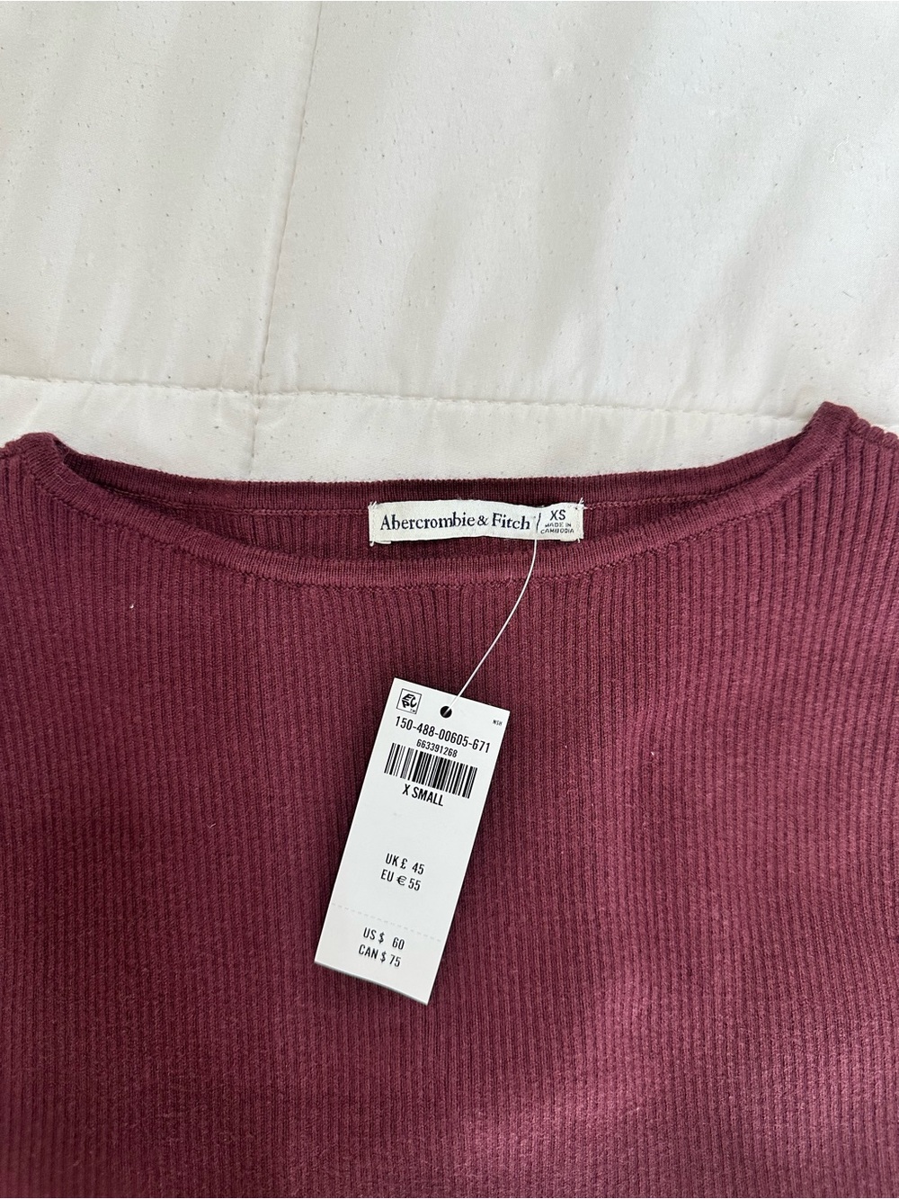 Abercrombie & Fitch Ribbed Side-Button Tank Top - Burgundy - Picture 2 of 4